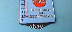 Vintage Coca Cola Porcelain Mickey Soda Bottle Soda Refresh Ad Sign Thermometer