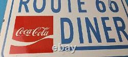 Vintage Coca Cola Porcelain Route 66 Diner Service Station Gas Pump Sign