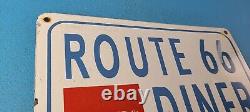 Vintage Coca Cola Porcelain Route 66 Diner Service Station Gas Pump Sign