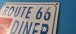 Vintage Coca Cola Porcelain Route 66 Diner Service Station Gas Pump Sign