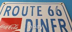 Vintage Coca Cola Porcelain Route 66 Diner Service Station Gas Pump Sign
