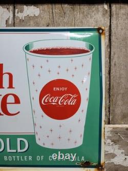 Vintage Coca Cola Porcelain Sign 17 Old Soda Coke Pop Restaurant Beverage Drink
