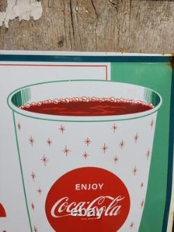 Vintage Coca Cola Porcelain Sign 17 Old Soda Coke Pop Restaurant Beverage Drink