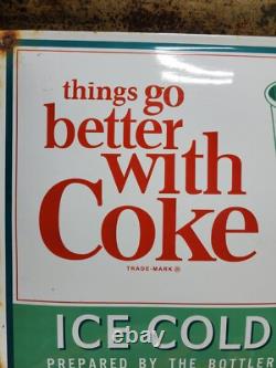 Vintage Coca Cola Porcelain Sign 17 Old Soda Coke Pop Restaurant Beverage Drink