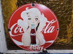 Vintage Coca Cola Porcelain Sign 1951 Marilyn Monroe Coke Soda Beverage Drink 12