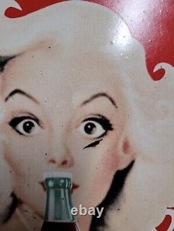 Vintage Coca Cola Porcelain Sign 1951 Marilyn Monroe Coke Soda Beverage Drink 12
