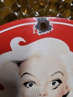 Vintage Coca Cola Porcelain Sign 1951 Marilyn Monroe Coke Soda Beverage Drink 12