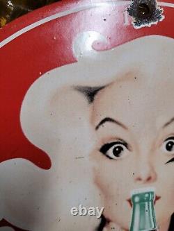 Vintage Coca Cola Porcelain Sign 1951 Marilyn Monroe Coke Soda Beverage Drink 12