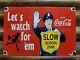 Vintage Coca Cola Porcelain Sign 1959 Soda Pop Beverage Coke School Zone Guard
