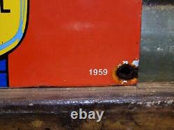 Vintage Coca Cola Porcelain Sign 1959 Soda Pop Beverage Coke School Zone Guard