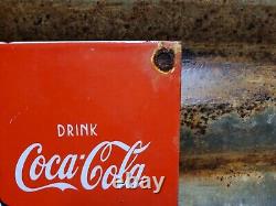 Vintage Coca Cola Porcelain Sign 1959 Soda Pop Beverage Coke School Zone Guard
