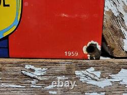 Vintage Coca Cola Porcelain Sign 1959 Soda Pop Beverage Coke School Zone Guard