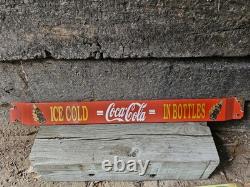 Vintage Coca Cola Porcelain Sign 32 Door Push Bar Soda Beverage Drink Food Coke