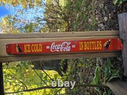 Vintage Coca Cola Porcelain Sign 32 Door Push Bar Soda Beverage Drink Food Coke
