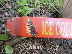 Vintage Coca Cola Porcelain Sign 32 Door Push Bar Soda Beverage Drink Food Coke