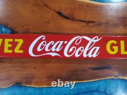 Vintage Coca Cola Porcelain Sign 32 Door Push Bar Soda Beverage Drink Food Coke