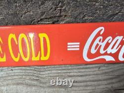 Vintage Coca Cola Porcelain Sign 32 Door Push Bar Soda Beverage Drink Food Coke