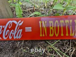 Vintage Coca Cola Porcelain Sign 32 Door Push Bar Soda Beverage Drink Food Coke