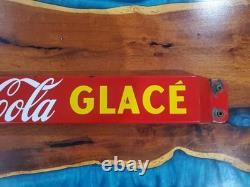 Vintage Coca Cola Porcelain Sign 32 Door Push Bar Soda Beverage Drink Food Coke
