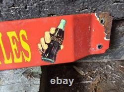 Vintage Coca Cola Porcelain Sign 32 Door Push Bar Soda Beverage Drink Food Coke