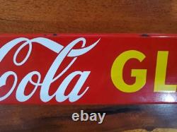Vintage Coca Cola Porcelain Sign 32 Door Push Bar Soda Beverage Drink Food Coke