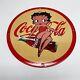 Vintage Coca Cola Porcelain Sign Betty Boop Soda Fountian Service Station