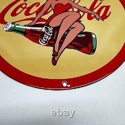 Vintage Coca Cola Porcelain Sign Betty Boop Soda Fountian Service Station