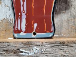 Vintage Coca Cola Porcelain Sign Bottle Cap Boy Soda Coke Beverage Food Store