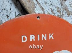 Vintage Coca Cola Porcelain Sign Coke Beverage Ice Cold Soda Pop Drink Store 12