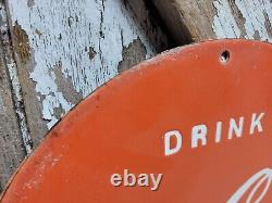 Vintage Coca Cola Porcelain Sign Coke Beverage Ice Cold Soda Pop Drink Store 12