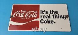 Vintage Coca Cola Porcelain Sign Coke Soda Bottles Gas Pump Service Sign