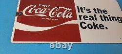 Vintage Coca Cola Porcelain Sign Coke Soda Bottles Gas Pump Service Sign