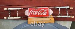 Vintage Coca Cola Porcelain Sign Coke Soda Store Door Push Bar Beverage Drinks