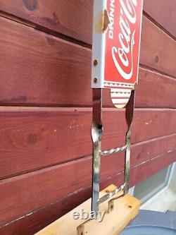 Vintage Coca Cola Porcelain Sign Coke Soda Store Door Push Bar Beverage Drinks