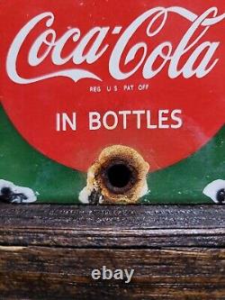 Vintage Coca Cola Porcelain Sign Door Palm Push Soda Coke Carbonated Beverage