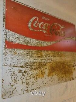 Vintage Coca Cola Porcelain Sign (Double Sided) Coke Pepsi Dr Pepper Gas Oil
