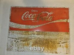 Vintage Coca Cola Porcelain Sign (Double Sided) Coke Pepsi Dr Pepper Gas Oil