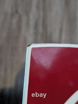 Vintage Coca Cola Porcelain Sign Fishtail Gas Station Pump Plate 16 Hanging