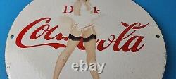 Vintage Coca Cola Porcelain Sign Gas Pump Bottling Service Soda Beverage Sign