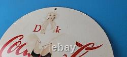 Vintage Coca Cola Porcelain Sign Gas Pump Bottling Service Soda Beverage Sign