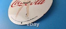 Vintage Coca Cola Porcelain Sign Gas Pump Bottling Service Soda Beverage Sign
