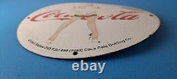 Vintage Coca Cola Porcelain Sign Gas Pump Bottling Service Soda Beverage Sign