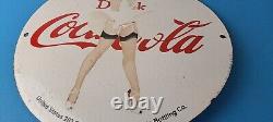 Vintage Coca Cola Porcelain Sign Gas Pump Bottling Service Soda Beverage Sign
