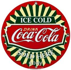 Vintage Coca Cola Porcelain Sign Gas Station Bottle Coke Pepsi Dew A & W Oil