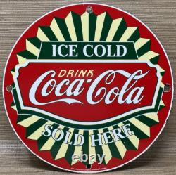 Vintage Coca Cola Porcelain Sign Gas Station Bottle Coke Pepsi Dew A & W Oil