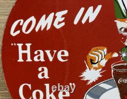 Vintage Coca Cola Porcelain Sign Gas Station Bottle Coke Pepsi Dew A & W Oil