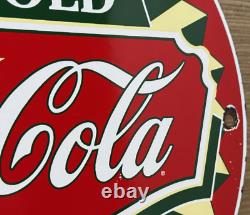 Vintage Coca Cola Porcelain Sign Gas Station Bottle Coke Pepsi Dew A & W Oil