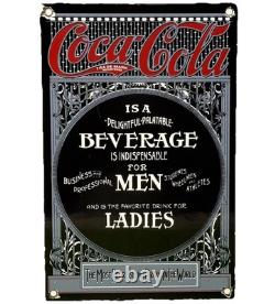 Vintage Coca Cola Porcelain Sign Gas Station Bottle Pepsi Pump Plate Bottle