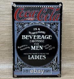 Vintage Coca Cola Porcelain Sign Gas Station Bottle Pepsi Pump Plate Bottle
