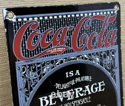 Vintage Coca Cola Porcelain Sign Gas Station Bottle Pepsi Pump Plate Bottle